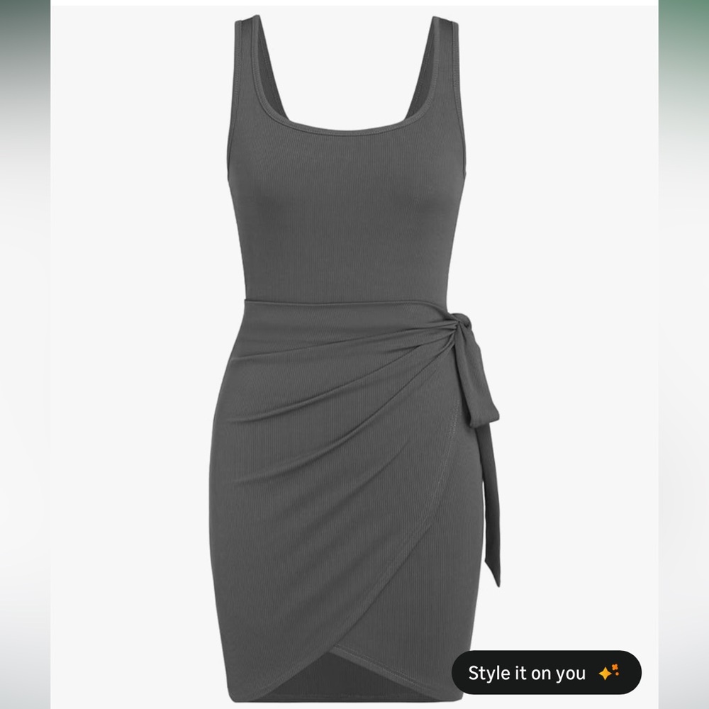 NWT Cider Charcoal Mini Wrap Dress